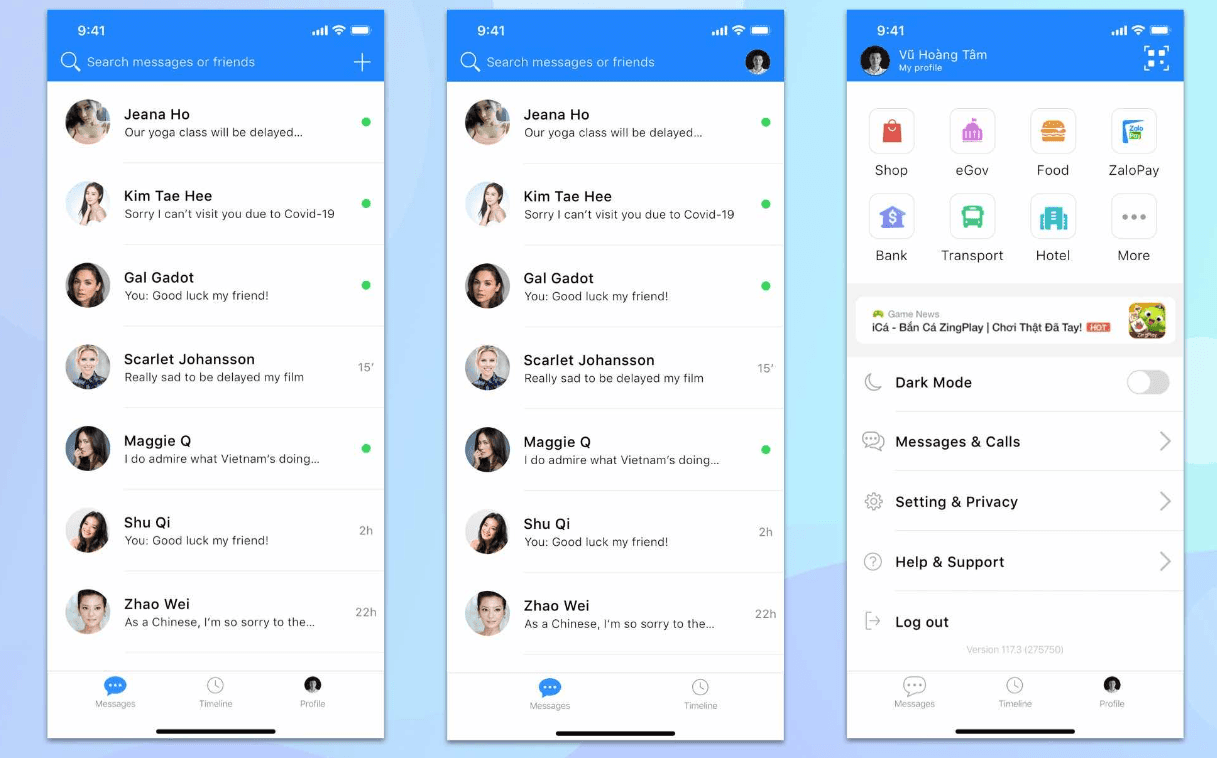 Khả năng nhắn tin zalo